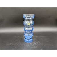 Veb Glaswerke Schmiedefeld Glas Vase Kristallglas Octagon Blau Oldrich Lipsky Design 70S 70Er Vintage Gdr Ddr von vonboege