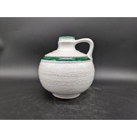 Veb Strehla Vase Keramik Ceramic Grün Weiß East German Pottery Gdr Design 70S 70Er Vintage Ddr Egp von vonboege