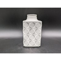 Winterling Vase Porzellan Porcelain Circles White Matte Bisquit Eckig Op Pop Art Modern Mid Century Design 60S 60Er 70S 70Er Vintage von vonboege