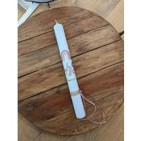 Kommunionkerze Taufkerze Regenbogen in Rosa Gold Für Mädchen Handverziert Echtwachs Personalisierbar Kommunionkerze Taufkerze Regenbogen in Rosa Gold Für Mädchen Handverziert Echtwachs Personalisierbar von vonkathrin