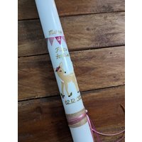 Taufkerze Rehkitz Taube in Rosa Gold Handgefertigt Echtwachs Personalisiert Taufkerze Rehkitz Taube in Rosa Gold Handgefertigt Echtwachs Personalisiert von vonkathrin