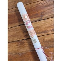Taufkerze in Rosa Gold Apricot Handverziert Echtwachs Personalisierbar Taufkerze in Rosa Gold Apricot Handverziert Echtwachs Personalisierbar von vonkathrin