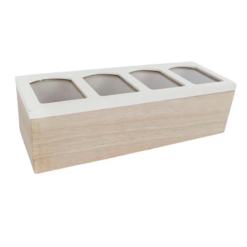 vonlu Teebox, Teebeutel Organizer Schublade, Teekasten, klein, Teekiste, weiß, Holz, Aufbewahrungsbox für Tee, Tee sortier Box, Teebehälter von vonlu