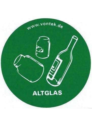 Florsol Altglas grün Aufkleber für Abfalltrennsysteme Mülltonne Abfalltonne Glas Müll von vontek