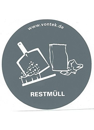 Restmüll Aufkleber für Abfalltrennsysteme Mülleimer Abfalleimer Müllcontainer von vontek