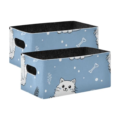 2er Set Aufbewahrungsboxen in Katzenform in Hellblau für Regale und Schränke 2er Set Aufbewahrungsboxen in Katzenform in Hellblau für Regale und Schränke von voucong