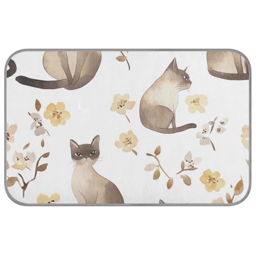 Ästhetische Burmesische Katzen, weiß, Sommerunterlage für Hunde, selbstkühlend, 96,5 x 58,4 cm, Kühlmatte für Hamster, Reisen, waschbar, Frio Para Perros M Ästhetische Burmesische Katzen, weiß, Sommerunterlage für Hunde, selbstkühlend, 96,5 x 58,4 cm, Kühlmatte für Hamster, Reisen, waschbar, Frio Para Perros M von voucong