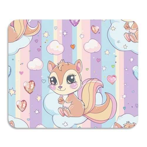 Abtropfgestell mit Cartoon-Motiv, Pastell-Eichhörnchen, Regenbogenstreifen, matt, hitzebeständig, saugfähig, Kieselgur Matte, Haushaltsutensilien, 59,9 x 50 cm Abtropfgestell mit Cartoon-Motiv, Pastell-Eichhörnchen, Regenbogenstreifen, matt, hitzebeständig, saugfähig, Kieselgur Matte, Haushaltsutensilien, 59,9 x 50 cm von voucong