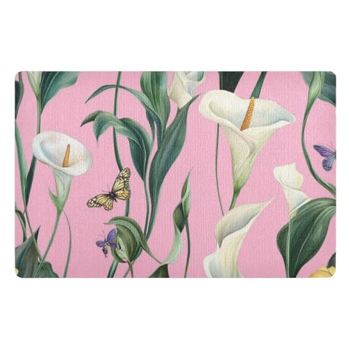 Art Calla Lily Bodenmatte, 81,3 x 50,8 cm, rutschfest, Gummi, saugfähig, für Treppen, Terrasse, Garage, Waschküche, Balkon Art Calla Lily Bodenmatte, 81,3 x 50,8 cm, rutschfest, Gummi, saugfähig, für Treppen, Terrasse, Garage, Waschküche, Balkon von voucong