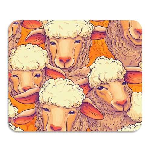 Art Cartoon Schaf Orange Weiß Geschirr-Trockenmatten rutschfest saugfähig Kieselgur Matte Küchentheke 59,9 x 50 cm von voucong