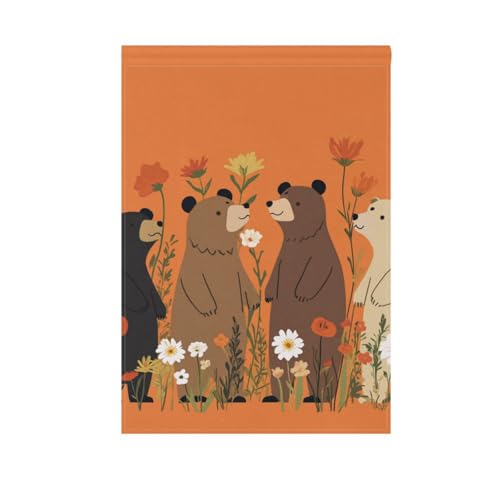 Beauty Bears orangefarbene Gartenflaggen für den Außenbereich, für Hofdekoration, 71 x 101 cm, doppelseitig Beauty Bears orangefarbene Gartenflaggen für den Außenbereich, für Hofdekoration, 71 x 101 cm, doppelseitig von voucong