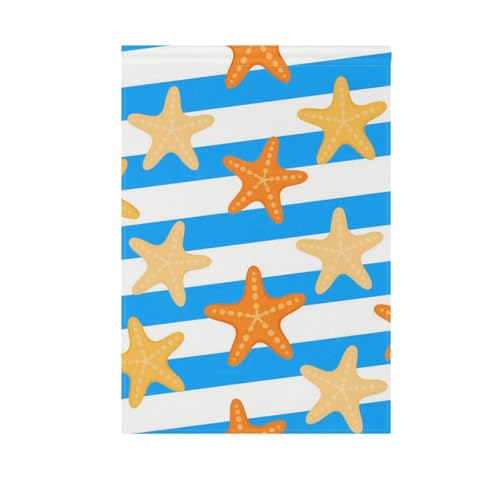 Blau-weiß gestreifte Seestern-Flaggen für den Außenbereich, Weihnachtsbanner für den Außenbereich, 71 x 101 cm, doppelseitig Blau-weiß gestreifte Seestern-Flaggen für den Außenbereich, Weihnachtsbanner für den Außenbereich, 71 x 101 cm, doppelseitig von voucong