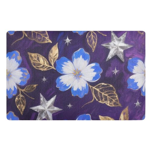 Blue and FLOWERsBoden-Fußmatte, 81,3 x 50,8 cm, rutschfeste Gummi-Unterseite, für alle Jahreszeiten, für Treppen, Terrasse, Garage, Waschküche, Balkon Blue and FLOWERsBoden-Fußmatte, 81,3 x 50,8 cm, rutschfeste Gummi-Unterseite, für alle Jahreszeiten, für Treppen, Terrasse, Garage, Waschküche, Balkon von voucong