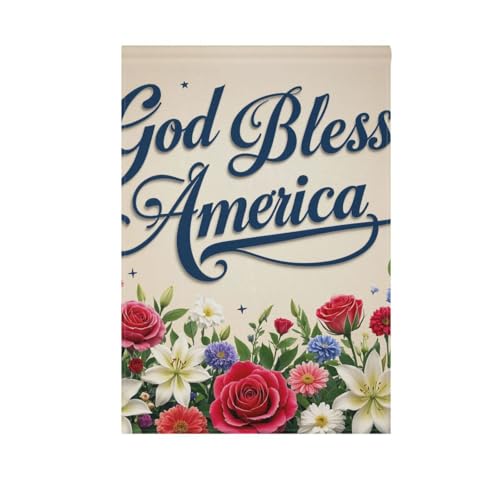 Bunte Gartenflaggen mit Blumen zum 4. Juli, für Outdoor-Dekoration, 71 x 101 cm, doppelseitig Bunte Gartenflaggen mit Blumen zum 4. Juli, für Outdoor-Dekoration, 71 x 101 cm, doppelseitig von voucong