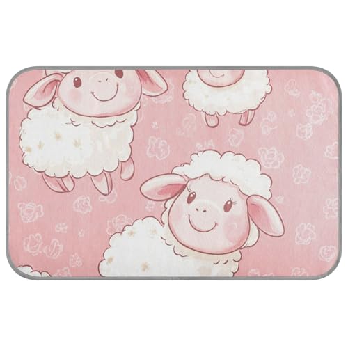 Cartoon-Chidish-Katzendecke, niedliches weißes Schaf, selbstkühlend, 96,5 x 58,4 cm, Haustier-Kühldecke für Chihuahua, Outdoor, wasserdicht, esterilla refrescante para perros M von voucong