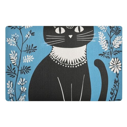 Cartoon-Katze im Bohemian-Stil, für den Innen- und Außenbereich, 81,3 x 50,8 cm, rutschfest, saugfähig, für Treppen, Terrasse, Garage, Waschküche, Balkon Cartoon-Katze im Bohemian-Stil, für den Innen- und Außenbereich, 81,3 x 50,8 cm, rutschfest, saugfähig, für Treppen, Terrasse, Garage, Waschküche, Balkon von voucong