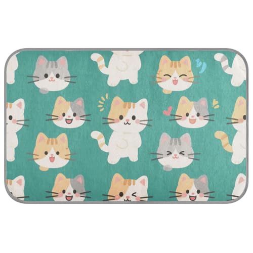 Cartoon-Katzenbett für Outdoor-Katzen, selbstkühlend, 96,5 x 58,4 cm, coole Haustierunterlage für Welpen, draußen, abnehmbar, Camas Frias Para Perros M von voucong