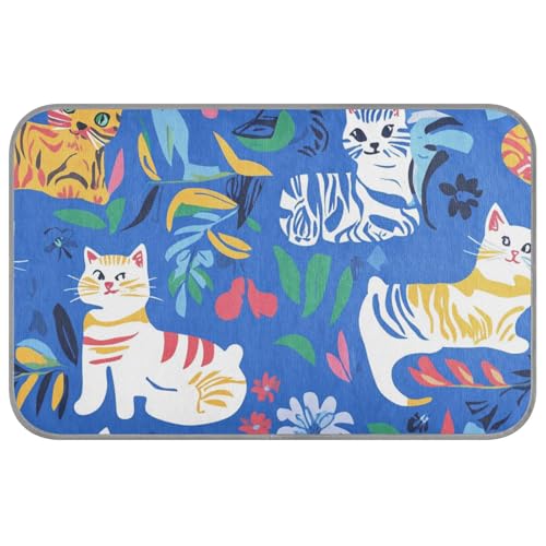 Chic American Cats Kühlmatte für Katzen, selbstkühlend, 96,5 x 58,4 cm, Kühlmatte für draußen, für Kätzchen, Outdoor-Zubehör, Tapete Refrescante Para Mascotas, Königsblau, Größe M von voucong