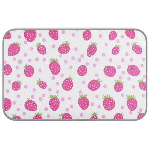 Childish Peach Strawberry Polka Dot Summer Pet Cooling Mat for Cats Self Cooling 96.5 cm x 58.4 cm cooling pads or mats for bunny indoors essentials cama fria para perro M von voucong