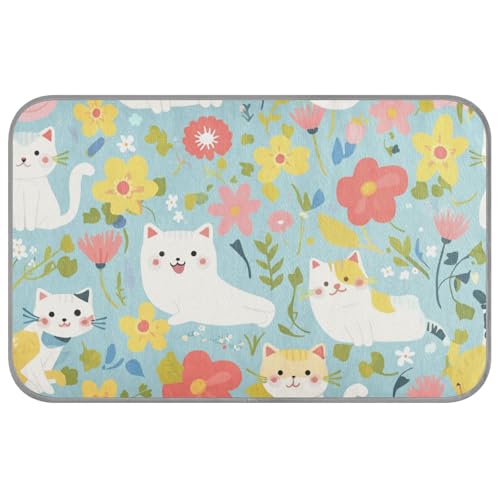 Fresh Spring Bunte Katzen Sommer Katze Kühlmatte Outdoor Selbstkühlend 96,5 x 58,4 cm Kühlmatte für Hamster Outdoor Soft Tapete Enfriador Para Perros M von voucong