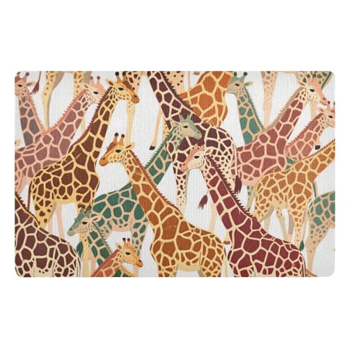 Fußmatte mit Cartoon-Tier-Giraffe, niedriges Profil, 81,3 x 50,8 cm, rutschfeste Gummi-Unterseite, für alle Jahreszeiten, für Treppen, Terrasse, Garage, Waschküche, Balkon Fußmatte mit Cartoon-Tier-Giraffe, niedriges Profil, 81,3 x 50,8 cm, rutschfeste Gummi-Unterseite, für alle Jahreszeiten, für Treppen, Terrasse, Garage, Waschküche, Balkon von voucong