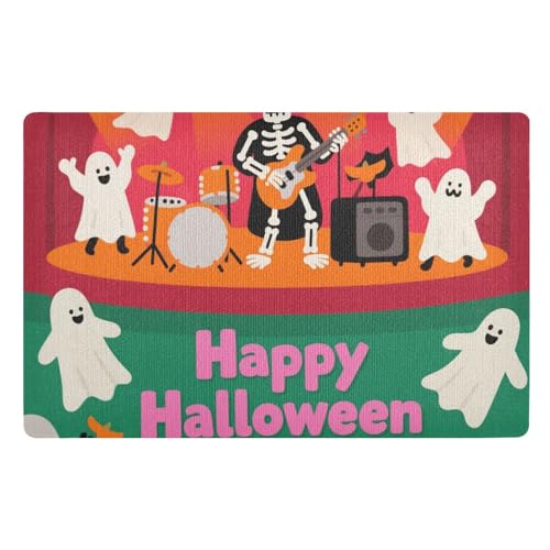 Fußmatte mit Halloween-Motiv und Kürbis-Illustration, 81,3 x 50,8 cm, rutschfestes Gummi, Allwetter, für Treppen, Terrasse, Garage, Waschküche, Balkon Fußmatte mit Halloween-Motiv und Kürbis-Illustration, 81,3 x 50,8 cm, rutschfestes Gummi, Allwetter, für Treppen, Terrasse, Garage, Waschküche, Balkon von voucong