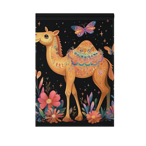 Gartenflaggen-Set mit Cartoon-Kamelmotiv, Schwarz Gartenflaggen-Set mit Cartoon-Kamelmotiv, Schwarz von voucong