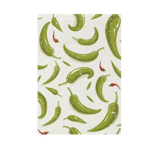 Gartenflaggen mit Cartoon-Chilischoten, hellgrün, für den Außenbereich, 71 x 101 cm, doppelseitig von voucong