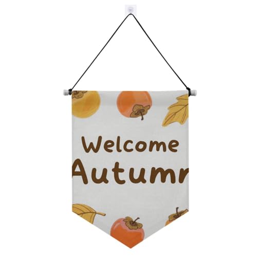Goldene Blätter Herbst hängende Stoffbanner mit Teleskopstange Stoffbanner Hofdekorationen Outdoor für Tür, Wände, Fenster, Gärten, Hof von voucong
