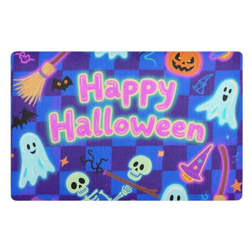 Halloween-Matte, Kürbis-Eingangsmatte, 81,3 x 50,8 cm, rutschfeste Gummi-Unterseite, saugfähig, für Zuhause, Eingangsbereich, Außenbereich, Terrasse, Veranda Halloween-Matte, Kürbis-Eingangsmatte, 81,3 x 50,8 cm, rutschfeste Gummi-Unterseite, saugfähig, für Zuhause, Eingangsbereich, Außenbereich, Terrasse, Veranda von voucong
