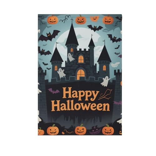Happy Halloween Black Castle Outdoor-Flaggen dekorative Outdoor-Banner für Terrassendekoration, 71 x 101 cm, doppelseitig Happy Halloween Black Castle Outdoor-Flaggen dekorative Outdoor-Banner für Terrassendekoration, 71 x 101 cm, doppelseitig von voucong