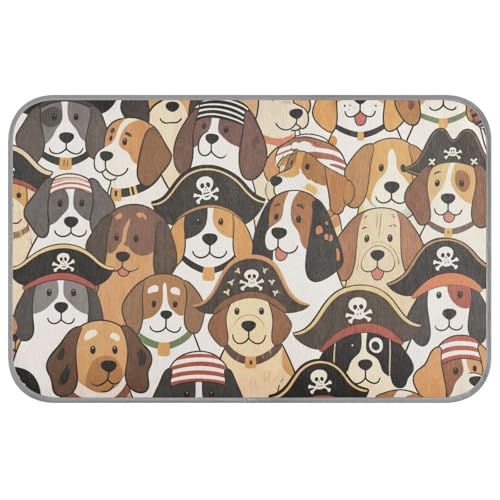 Haustierbett für Katzen, Retro-Design, Cartoon-Piraten, selbstkühlend, 96,5 x 58,4 cm, Haustier-Kühlmatte für Haustiere, draußen, nicht elektrisch, Esterilla, Refrescante Para Perros M von voucong