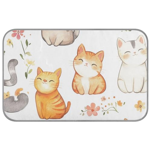 Haustierbett mit niedlicher Katze, selbstkühlend, 96,5 x 58,4 cm, Gel-Kühlkissen für Hamster, Reisen, bequem, Manta, Fria, Para, Perros, M von voucong