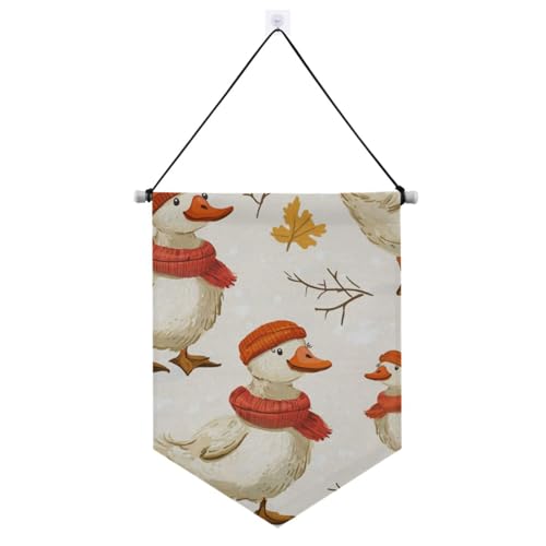 Herbst-Enten-orangefarbene Schals, Wandbehang mit Teleskopstange, Banner, Flagge, hängende Party-Dekorationen für Tür, Wände, Fenster, Gärten, Hof von voucong