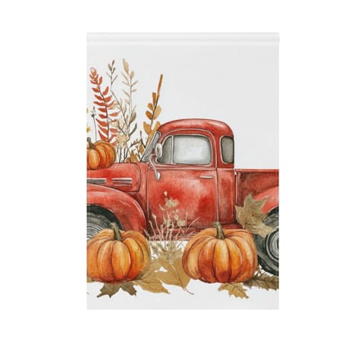 Herbst-LKW-Kürbis-Flaggen, weiße Flaggen des Gartens, Oster-Türbanner für Hof-Dekoration, 71 x 101 cm, doppelseitig Herbst-LKW-Kürbis-Flaggen, weiße Flaggen des Gartens, Oster-Türbanner für Hof-Dekoration, 71 x 101 cm, doppelseitig von voucong