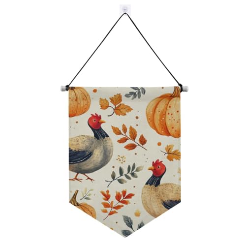 Herbstblatt-Banner zum Aufhängen, mit Teleskopstange, Banner, Flaggen, Outdoor-Dekoration für Tür, Wände, Fenster, Gärten, Hof von voucong