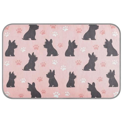 Kühlmatte für Hunde, Motiv: Scottish Terrier, Motiv: Pfote, pfirsichfarben, selbstkühlend, 96,5 x 58,4 cm, Kühlkissen für Tiere im Freien, faltbar, Esterilla Refrescante para perros M Kühlmatte für Hunde, Motiv: Scottish Terrier, Motiv: Pfote, pfirsichfarben, selbstkühlend, 96,5 x 58,4 cm, Kühlkissen für Tiere im Freien, faltbar, Esterilla Refrescante para perros M von voucong
