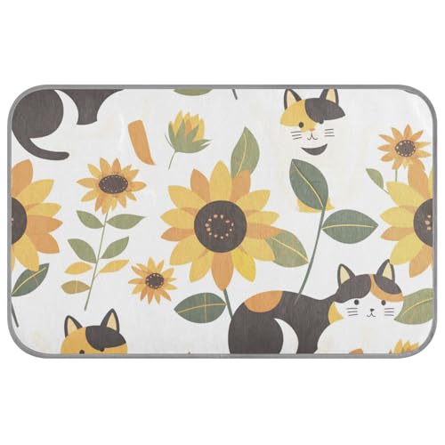 Kühlmatte für Hunde, Motiv: niedliche gelbe Sonnenblume, Katze, Sommer, Outdoor-Kühlmatte für Hunde, selbstkühlend, 96,5 x 58,4 cm, coole Haustierunterlage für Kätzchen, zum Schlafen, rutschfest von voucong