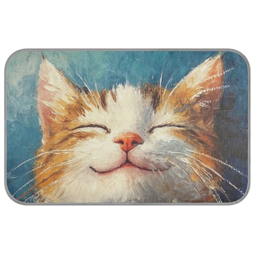 Lustiges Tier-Katzen-Sommer-Katzenbett für den Innenbereich, selbstkühlend, 96,5 x 58,4 cm, Haustier-Kühlmatten für Kätzchen, zum Schlafen, abnehmbare Mantas frías para perros M von voucong