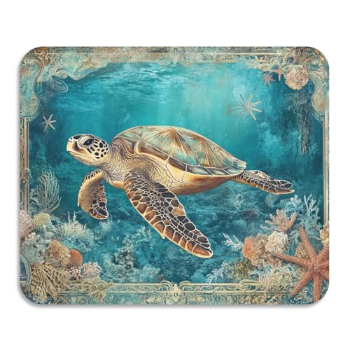 Meeresschildkröte, Korallen, Retro-Abtropfgestell, matt, rutschfest, saugfähig, Kieselgur, Küchenzubehör, 59,9 x 50 cm Meeresschildkröte, Korallen, Retro-Abtropfgestell, matt, rutschfest, saugfähig, Kieselgur, Küchenzubehör, 59,9 x 50 cm von voucong