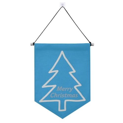 Minimalistisches blaues Stoffbanner mit Teleskopstange, Flagge, Banner, hängende Wanddekoration für Tür, Wände, Fenster, Gärten, Hof von voucong