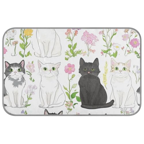 Niedliche Kühlmatte für Hunde, Motiv: American Curl Cats für Hunde, selbstkühlend, 96,5 x 58,4 cm, kühlendes Haustierbett für Hunde im Innenbereich, niedliches Cama Fria Para Perro M von voucong