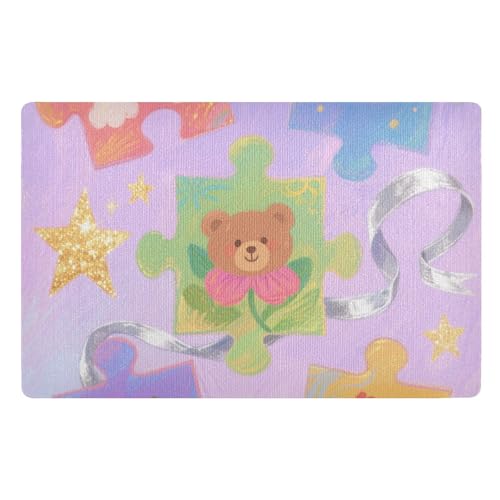 Niedliches buntes Puzzle, Eingangsmatte, 81,3 x 50,8 cm, rutschfeste Gummi-Unterseite, ultradünn, für Treppen, Terrasse, Garage, Waschküche, Balkon Niedliches buntes Puzzle, Eingangsmatte, 81,3 x 50,8 cm, rutschfeste Gummi-Unterseite, ultradünn, für Treppen, Terrasse, Garage, Waschküche, Balkon von voucong