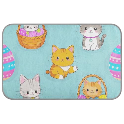 Osterei-Katze, blau, Sommer-Kühlkissen für Katzen, selbstkühlend, 96,5 x 58,4 cm, Kühlmatte für Welpen, Outdoor-Utensilien, Cama Refrescante Para Perros M von voucong