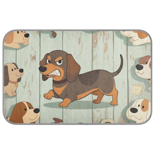 Retro-Holz-Sommerunterlage für Hunde, selbstkühlend, 96,5 x 58,4 cm, Haustier-Kühlbett für Welpen, Reisen, waschbar, esterilla refrescante para perros M von voucong