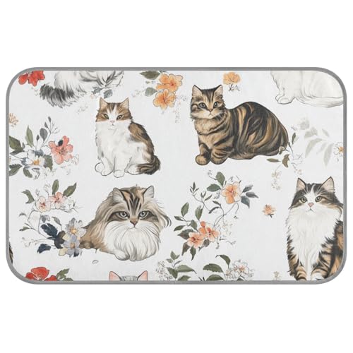 Süße American Curl Cats weiße Sommer-Katzendecken für Indoor-Katzen, selbstkühlend, 96,5 x 58,4 cm, kühlende Haustiermatte für Haustiere, sicher zum Schlafen, Cama Fria Para Perro M Süße American Curl Cats weiße Sommer-Katzendecken für Indoor-Katzen, selbstkühlend, 96,5 x 58,4 cm, kühlende Haustiermatte für Haustiere, sicher zum Schlafen, Cama Fria Para Perro M von voucong