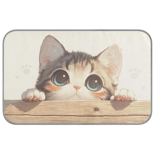 Süßes Cartoon-Katzenbett, waschbar, selbstkühlend, 96,5 x 58,4 cm, Haustier-Kühlbett für Hamster, Innenbereich, tragbar, Manta, Refrescante Para Perro, M von voucong