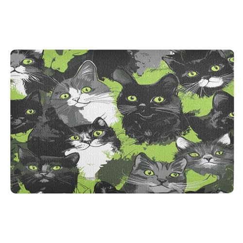 Sweet British Cats Green Welcome Matte für den Außenbereich, 81,3 x 50,8 cm, rutschfest, saugfähig, Gummi, für Treppen, Terrasse, Garage, Waschküche, Balkon Sweet British Cats Green Welcome Matte für den Außenbereich, 81,3 x 50,8 cm, rutschfest, saugfähig, Gummi, für Treppen, Terrasse, Garage, Waschküche, Balkon von voucong
