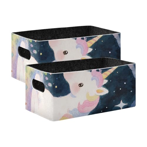 Voucong 2 x weiße Cartoon-Einhörner für Kleiderschrank-Kleidung Voucong 2 x weiße Cartoon-Einhörner für Kleiderschrank-Kleidung von voucong