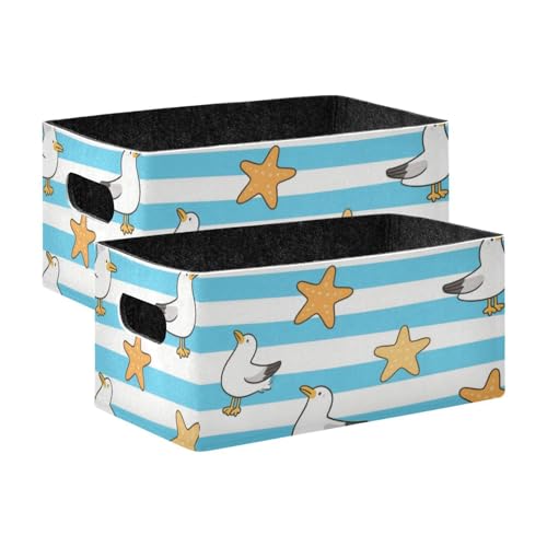 Voucong Aufbewahrungsbehälter aus Stoff, Seestern, blau und weiß gestreift, für Kleiderschrank Voucong Aufbewahrungsbehälter aus Stoff, Seestern, blau und weiß gestreift, für Kleiderschrank von voucong